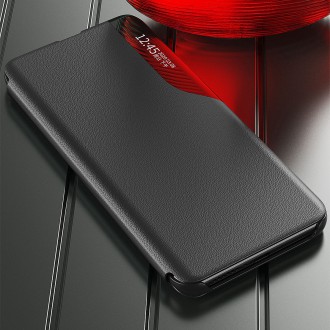 Eco Leather View Case elegant case with a flip cover and stand function for Samsung Galaxy S22 Ultra black