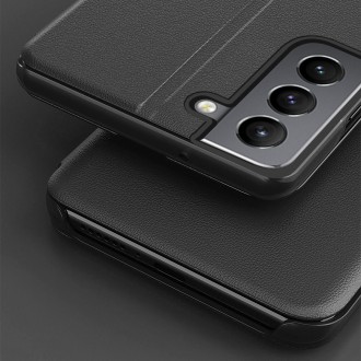 Eco Leather View Case elegant case with a flip cover and stand function for Samsung Galaxy S22 + (S22 Plus) black