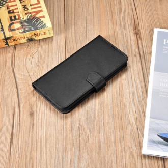 iCarer Haitang Leather Wallet Case Leather Case for Samsung Galaxy S22 + (S22 Plus) Wallet Housing Cover Black (AKSM05BK)