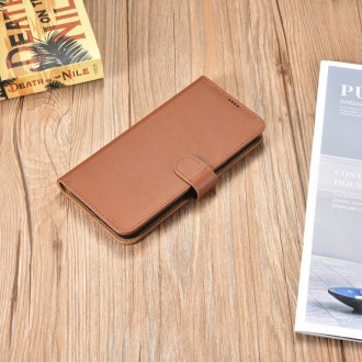 iCarer Haitang Leather Wallet Case Leather Case For Samsung Galaxy S22 Ultra Wallet Housing Cover Brown (AKSM06BN)