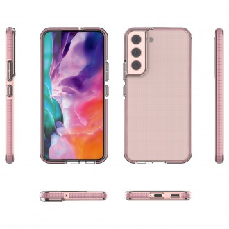 Spring Case cover gel cover with colored frame for Samsung Galaxy S22 light pink