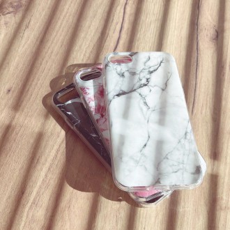 Wozinsky Marble TPU cover gel marble for Samsung Galaxy S22 Ultra black