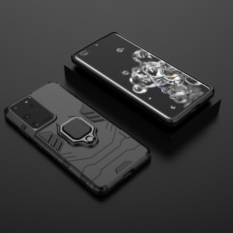 Ring Armor tough hybrid case cover + magnetic holder for Samsung Galaxy S22 Ultra black