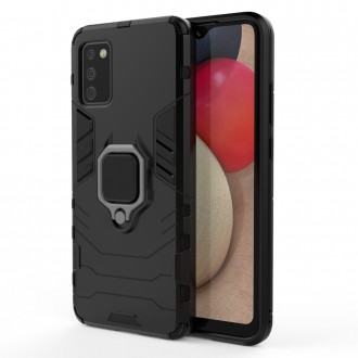 Ring Armor tough hybrid case cover + magnetic holder for Samsung Galaxy A03s (166.5) black
