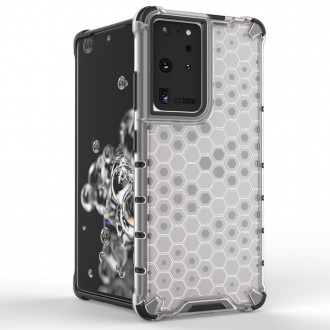 Honeycomb case armored cover with a gel frame for Samsung Galaxy S22 Ultra black