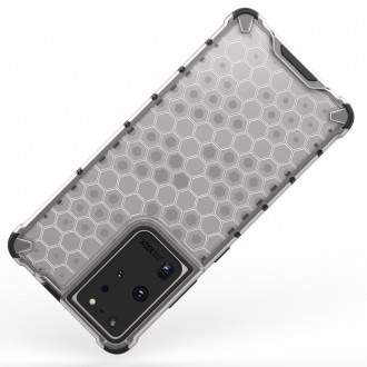 Honeycomb case armored cover with a gel frame for Samsung Galaxy S22 Ultra black