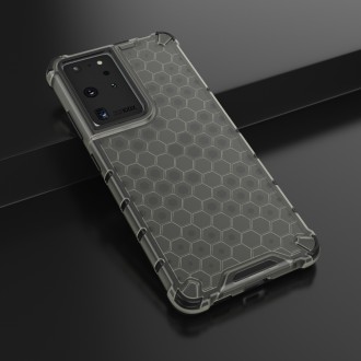 Honeycomb case armored cover with a gel frame for Samsung Galaxy S22 Ultra black