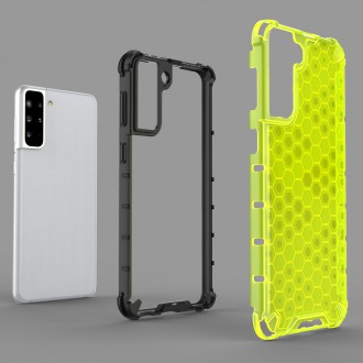 Honeycomb case armored cover with a gel frame for Samsung Galaxy S22 + (S22 Plus) transparent