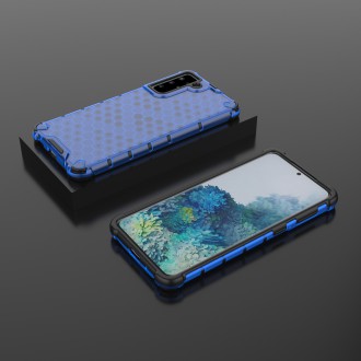 Honeycomb case armored cover with a gel frame for Samsung Galaxy S22 blue