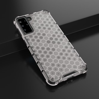 Honeycomb case armored cover with a gel frame for Samsung Galaxy S22 transparent