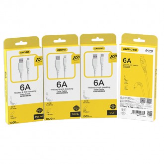 Dudao cable USB - micro USB 6A cable 1 m white (TGL3M)