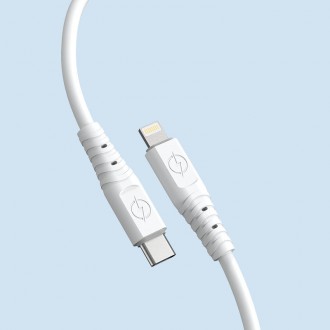 Dudao cable, USB Type C cable - Lightning 6A 65W PD white (TGL3X)