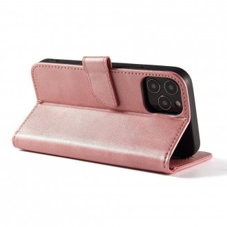 Magnet Case elegant case cover with a flap and stand function for Samsung Galaxy A73 pink