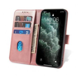 Magnet Case elegant case cover with a flap and stand function for Samsung Galaxy A73 pink