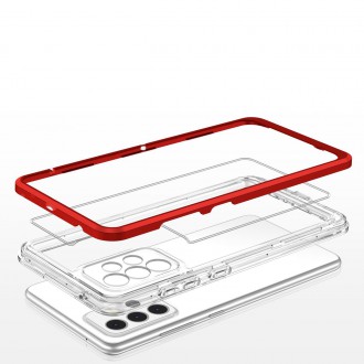 Clear 3in1 Case for Samsung Galaxy A33 5G Frame Gel Cover Red