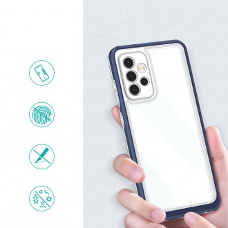 Clear 3in1 Case for Samsung Galaxy A53 5G Frame Gel Cover Blue