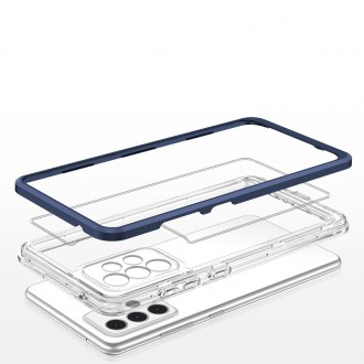 Clear 3in1 Case for Samsung Galaxy A73 Frame Cover Gel Blue