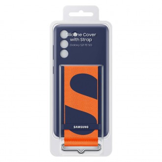 Samsung strap silicone cover case for Samsung galaxy s21 fe navy blue (ef-gg990tne)