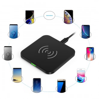 Choetech sada Qi 10W bezdrátové nabíječky pro sluchátka černá (T511-S) + 18W EU nástěnná nabíječka bílá (Q5003) + USB kabel - microUSB 1,2m bílý