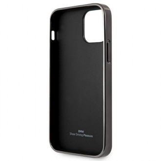 Etui BMW BMHCP12LREELK iPhone 12 Pro Max 6,7" czarny/black hardcase Leather Emboss