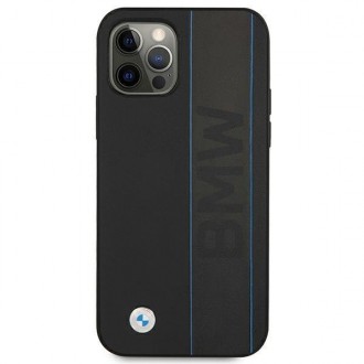 Etui BMW BMHCP12LRWBOK iPhone 12 Pro Max 6,7" czarny/black hardcase Leather Outlines