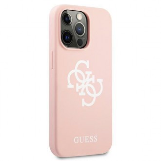 Guess GUHCP13LLS4GWPI iPhone 13 Pro / 13 6,1&quot; růžové/růžové pevné pouzdro Silikonové 4G logo