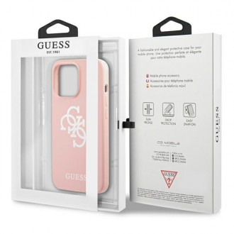 Guess GUHCP13LLS4GWPI iPhone 13 Pro / 13 6,1&quot; růžové/růžové pevné pouzdro Silikonové 4G logo