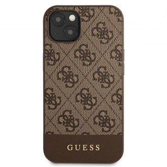 Guess GUHCP13SG4GLBR iPhone 13 mini 5,4&quot; hnědé/hnědé pevné pouzdro 4G Stripe Collection