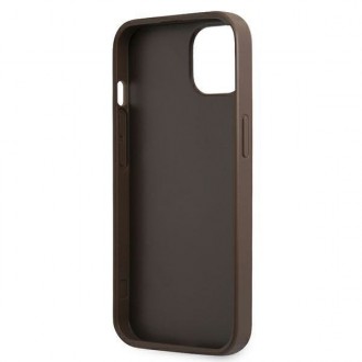 Guess GUHCP13SG4GLBR iPhone 13 mini 5,4&quot; hnědé/hnědé pevné pouzdro 4G Stripe Collection