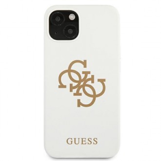 Guess GUHCP13SLS4GGWH iPhone 13 mini 5,4&quot; bílý/bílý pevný obal silikonové 4G logo