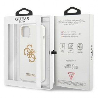 Guess GUHCP13SLS4GGWH iPhone 13 mini 5,4&quot; bílý/bílý pevný obal silikonové 4G logo