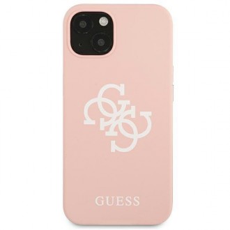 Guess GUHCP13SLS4GWPI iPhone 13 mini 5,4&quot; růžové/růžové pevné pouzdro silikonové 4G logo