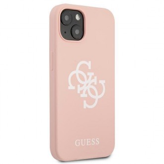 Guess GUHCP13SLS4GWPI iPhone 13 mini 5,4&quot; růžové/růžové pevné pouzdro silikonové 4G logo