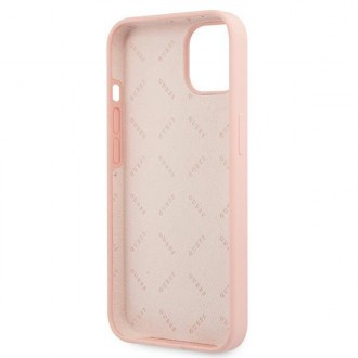 Guess GUHCP13SLS4GWPI iPhone 13 mini 5,4&quot; růžové/růžové pevné pouzdro silikonové 4G logo