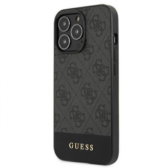 Guess GUHCP13XG4GLGR iPhone 13 Pro Max 6,7&quot; šedý/šedý pevný obal 4G Stripe Collection