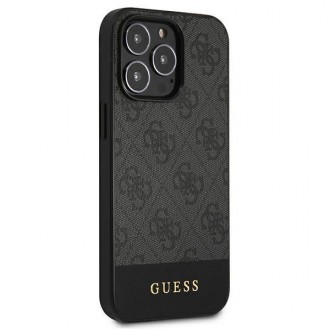Guess GUHCP13XG4GLGR iPhone 13 Pro Max 6,7&quot; šedý/šedý pevný obal 4G Stripe Collection