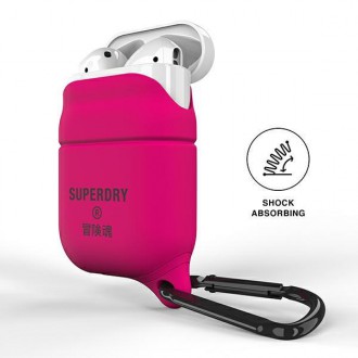SuperDry AirPods Cover Waterproof różowy /pink