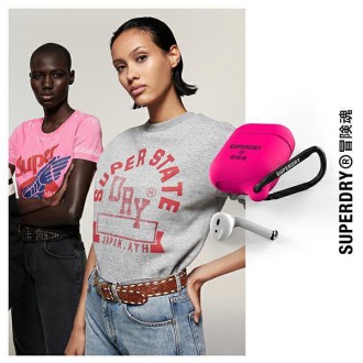 SuperDry AirPods Cover Waterproof różowy /pink