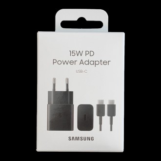 Samsung USB wall charger Type C 15W PD AFC + USB Type C cable black (EP-T1510XBEGEU)
