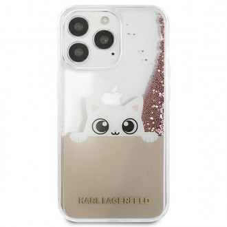 Karl Lagerfeld KLHCP13XPABGNU iPhone 13 Pro Max 6,7" różowy/pink hardcase PEEK A BOO Liquid Glitter