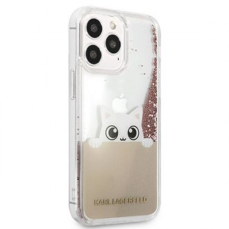 Karl Lagerfeld KLHCP13XPABGNU iPhone 13 Pro Max 6,7" różowy/pink hardcase PEEK A BOO Liquid Glitter