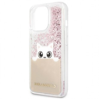 Karl Lagerfeld KLHCP13XPABGNU iPhone 13 Pro Max 6,7" różowy/pink hardcase PEEK A BOO Liquid Glitter
