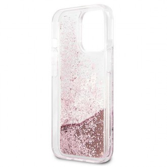 Karl Lagerfeld KLHCP13XPABGNU iPhone 13 Pro Max 6,7" różowy/pink hardcase PEEK A BOO Liquid Glitter