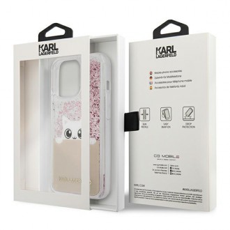 Karl Lagerfeld KLHCP13XPABGNU iPhone 13 Pro Max 6,7" różowy/pink hardcase PEEK A BOO Liquid Glitter