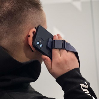Pouzdro na lano Silikonové pouzdro se šňůrkou na kabelku pro Xiaomi Redmi Note 11 Pro Black
