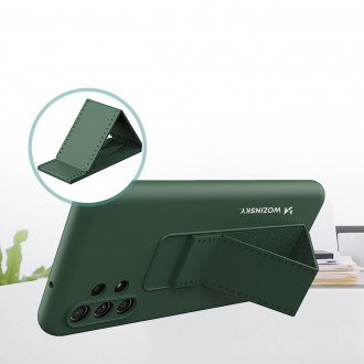 Wozinsky Kickstand Case Silicone Stand Cover for Samsung Galaxy S22 Ultra black