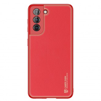 Dux Ducis Yolo elegant cover made of ecological leather for Samsung Galaxy S21 FE red