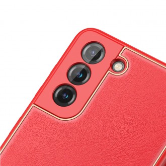 Dux Ducis Yolo elegant cover made of ecological leather for Samsung Galaxy S21 FE red