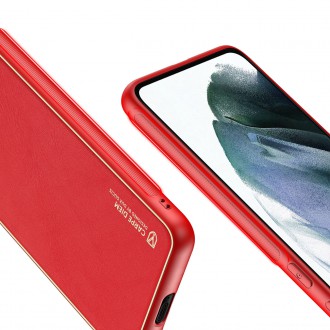 Dux Ducis Yolo elegant cover made of ecological leather for Samsung Galaxy S21 FE red
