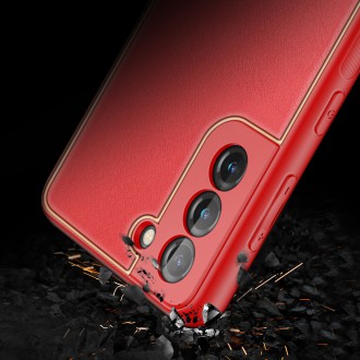 Dux Ducis Yolo elegant cover made of ecological leather for Samsung Galaxy S21 FE red